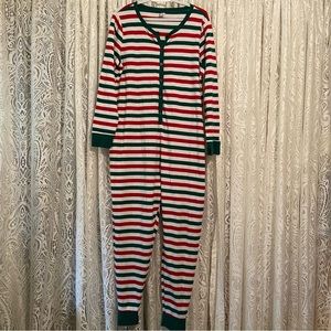 Old Navy Adult Christmas Onsie. Candy Cane Stripes.